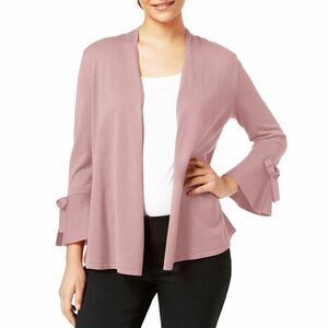 Alfani Pink Bell Tie-Sleeve Open Cardigan